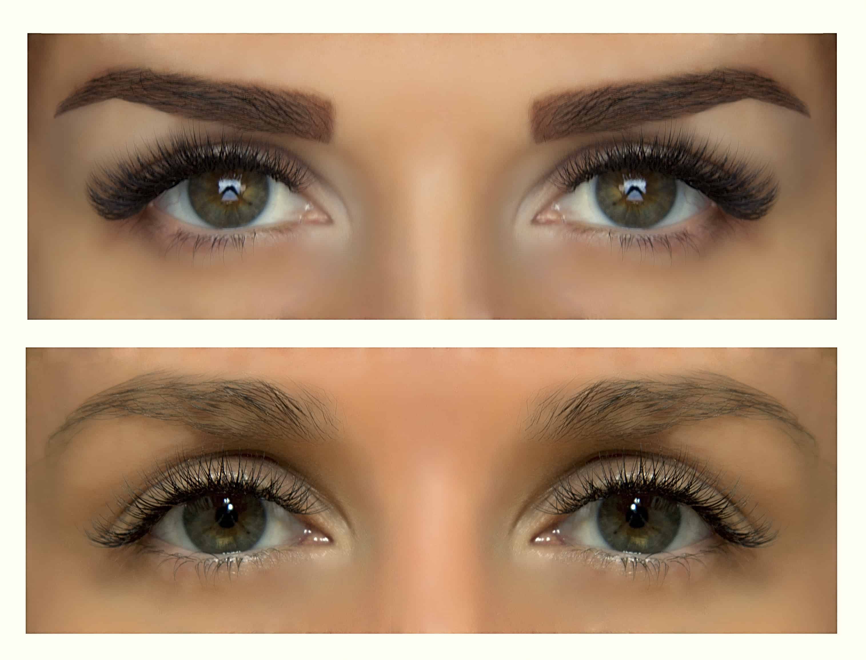 ögonbryn - före och efter